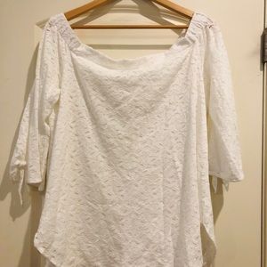 Off the Shoulder white lace blouse